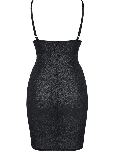 Black matching ladies' shiny dress - 2