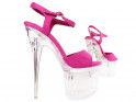 Рожеві замшеві туфлі на скляній платформі - 3