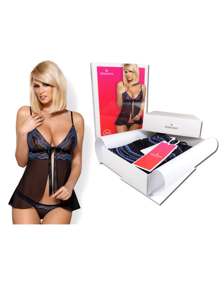 Schwarzes Babydoll Obsessive erotische Dessous - 6