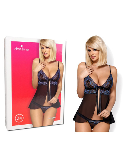 Fekete obszesszív babydoll erotikus fehérneműben - 5