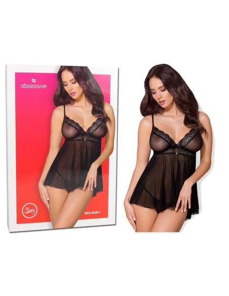 Czarna koszulka Obsessive bielizna erotyczna babydoll