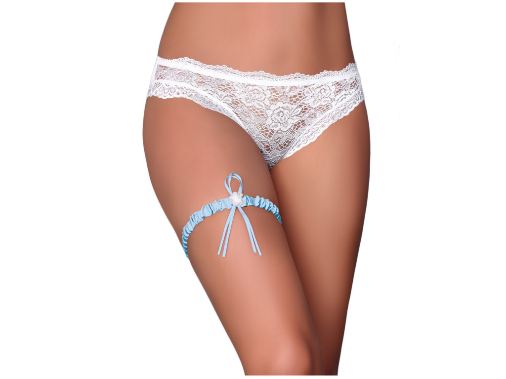 Blaue Strumpfwäsche aus Satin - 3