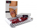 Red ladies' garter with double lace - 4