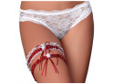 Red ladies' garter with double lace - 3