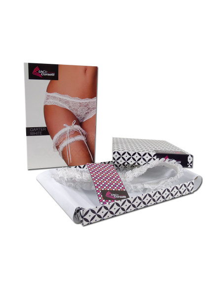 Sous-vêtements érotiques pour femmes en jarretière blanche - 4