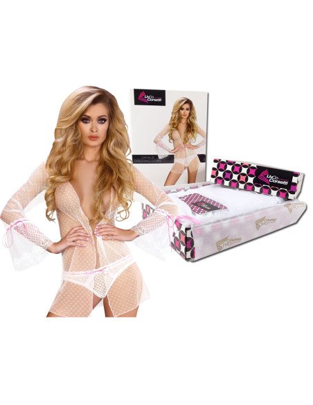 Robe de chambre courte blanche sous-vêtements érotiques - 5