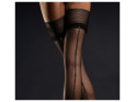 Black self-supporting stockings with lurex 20den seam - 2