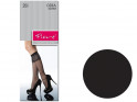 Moteriškos juodos kojinės iki kelių su dekoratyviniu rankogaliu - 3