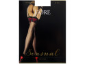 Red bow 20den Fiore striped stockings - 1