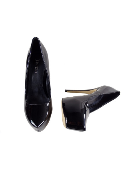 Czarne szpilki na platformie buty damskie