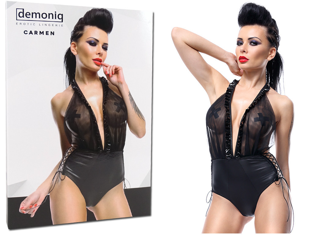 Tělo z černé síťoviny a mokrý vzhled jako kůže - 3
