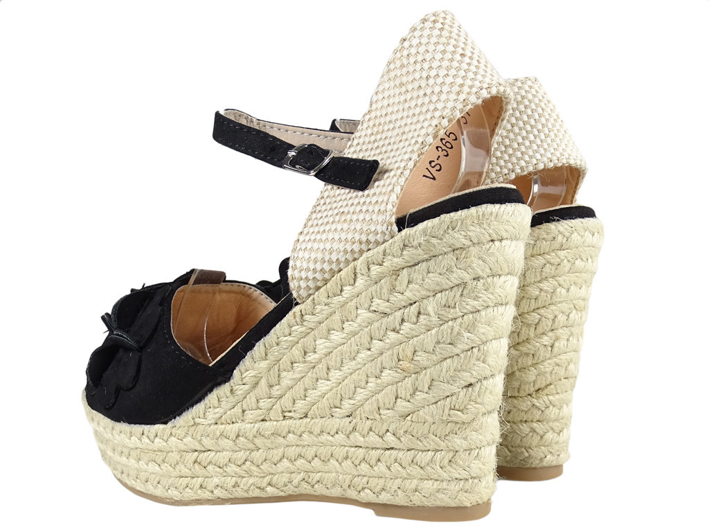 Juodos espadrilės espadrilės sandalai moteriški batai - 2