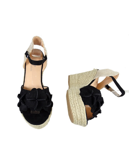 Juodos espadrilės espadrilės sandalai moteriški batai - 4