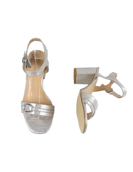 Silver women's sandals on the pole matt boots - 4