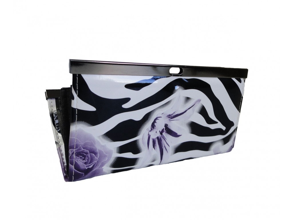 ZEBRA-BRIEFTASCHE MIT WEIßER UND SCHWARZER BLUME ALS GESCHENK - 1