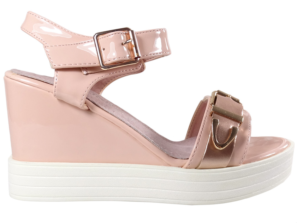 Pink sandals on eco leather anchors - 1
