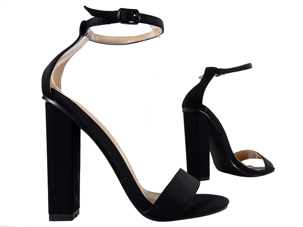 Black sandals on a pole with a diced belt - 3