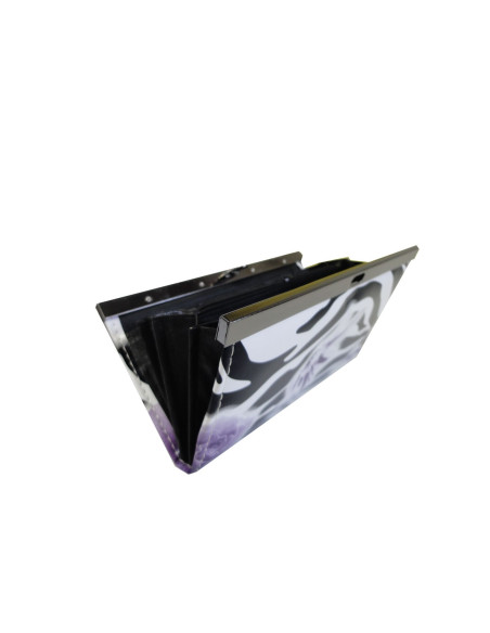 PORTEFEUILLE ZÉBRÉ CADEAU FLEUR BLANCHE ET NOIRE - 3
