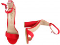 Sarkanas stiletto sandales ar potītes siksnu - 4