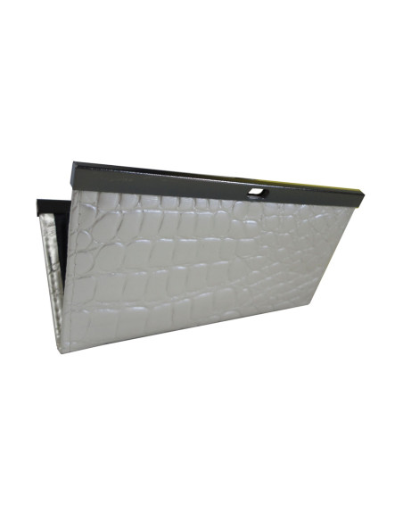 BRIEFTASCHE MIT ECRUFARBENER PERLE SCHLANGE UMSCHLAG - 1