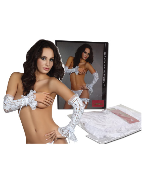 White long gloves ladies' erotic underwear - 4