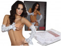 Dámske biele dlhé rukavice erotické spodné prádlo - 4
