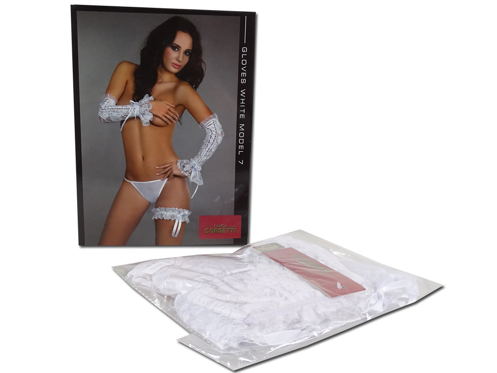 Białe długie rękawiczki damskie bielizna erotyczna - 5