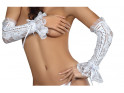 Białe długie rękawiczki damskie bielizna erotyczna - 2