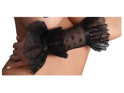 Mănuși din dantelă neagră pentru femei de la Livia Corsetti - 2