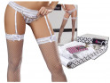 White garter belt thongs cabaret stockings - 4