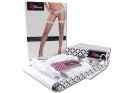 White garter belt thongs cabaret stockings - 5