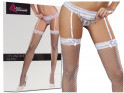 White garter belt thongs cabaret stockings - 3