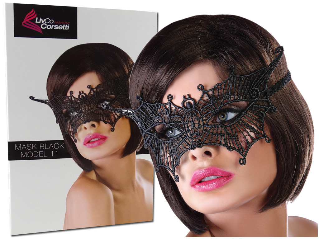 Schwarze Maske Damen erotische Dessous - 3