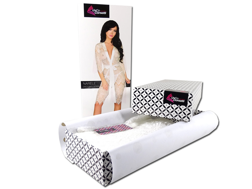 Robe de chambre en dentelle blanche sous-vêtements érotiques - 6