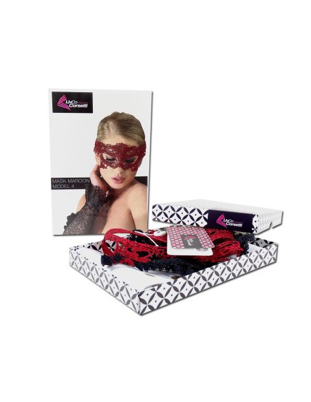 Burgundy eye mask erotic underwear - 5