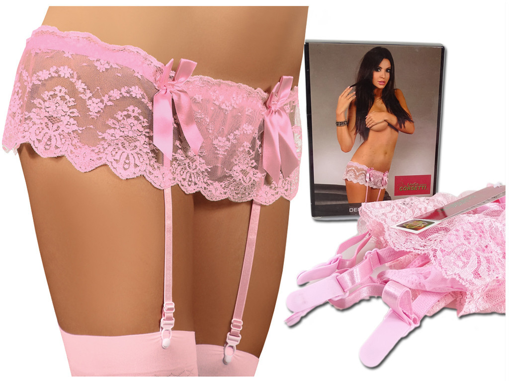 Svetloružový podväzkový pás od Livie Corsetti - 5
