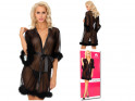 Black nunnery dressing gown with erotic feathers - 3