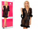 Black nunnery dressing gown with erotic feathers - 4
