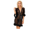 Black nunnery dressing gown with erotic feathers - 1