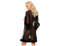 Black nunnery dressing gown with erotic feathers - 2