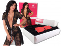 Black lace lace nunnery dressing gown erotic underwear - 5