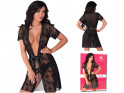 Black lace lace nunnery dressing gown erotic underwear - 3