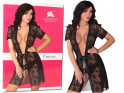 Black lace lace nunnery dressing gown erotic underwear - 4