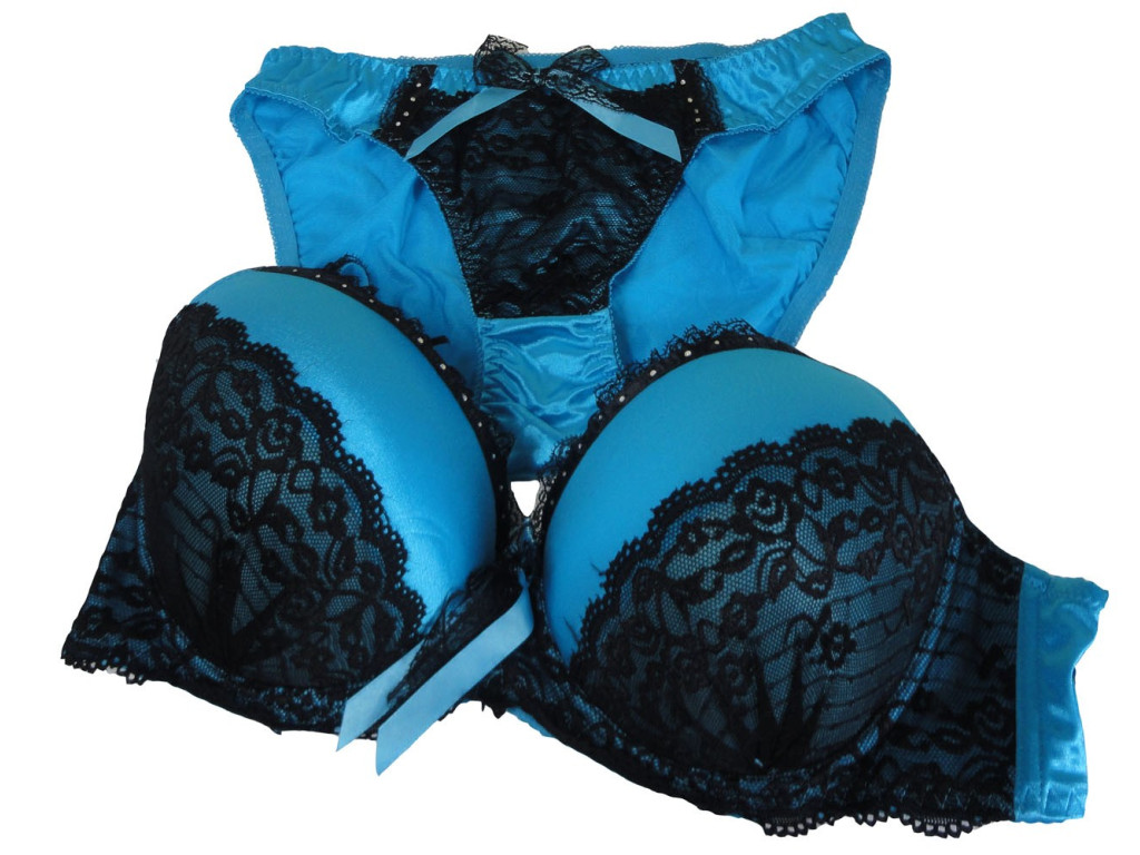 ENSEMBLE DE SOUS-VÊTEMENTS CULOTTE BLEUE EN ZIRCONE  - 2
