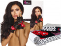 Black short lace women's gloves - 4