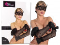 Жіночі чорні мереживні довгі рукавички - 3