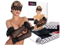 Black lace long women's gloves - 4