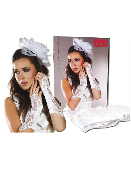 Gants blancs pour dames avec dentelle Livia - 4