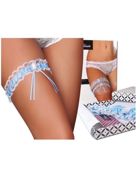Jarretière bleue avec lingerie en dentelle - 2