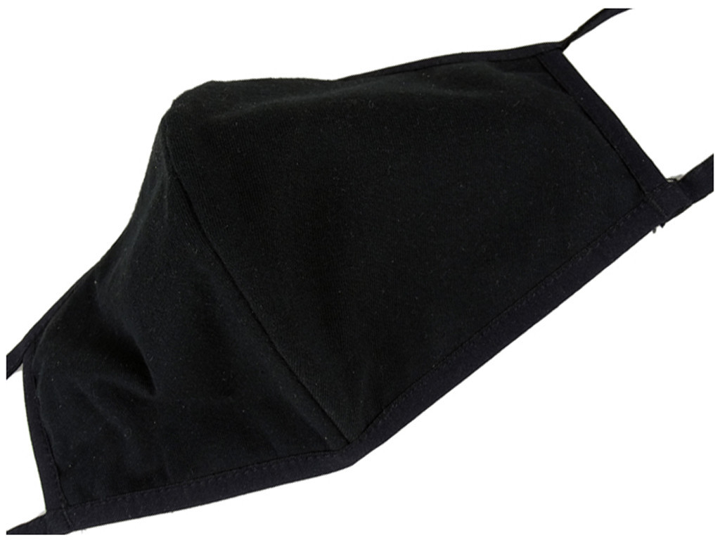 Mască dublu strat din bumbac negru - 3